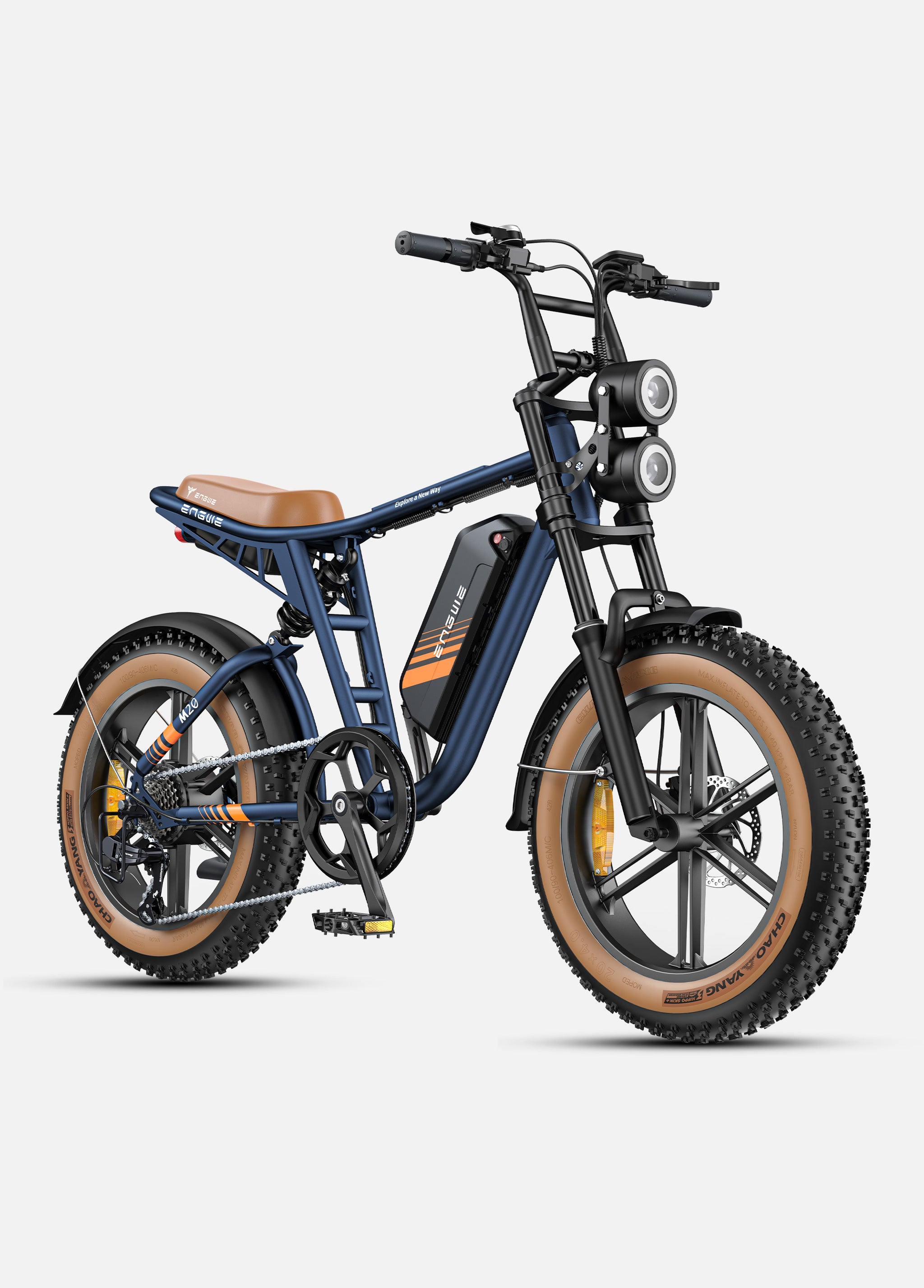 ENGWE M20 2.0 1200W Peak 80 miles +80 miles Full Suspension Double Range E-bike